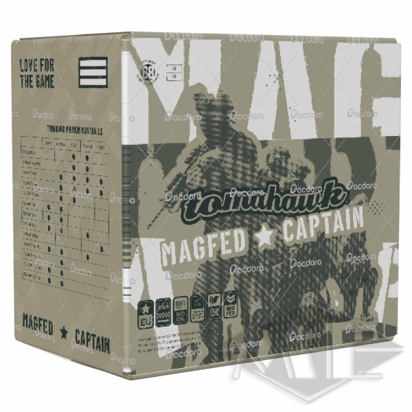 Tomahawk "MagFed Captain" paintballs, 1000 box