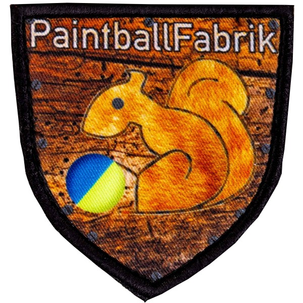 Klettabzeichen "PaintballFabrik-Logohörnchen"